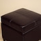 Baxton Studio Dark Brown Full Leather Storage Cube Ottoman A-1776 - alternate 4
